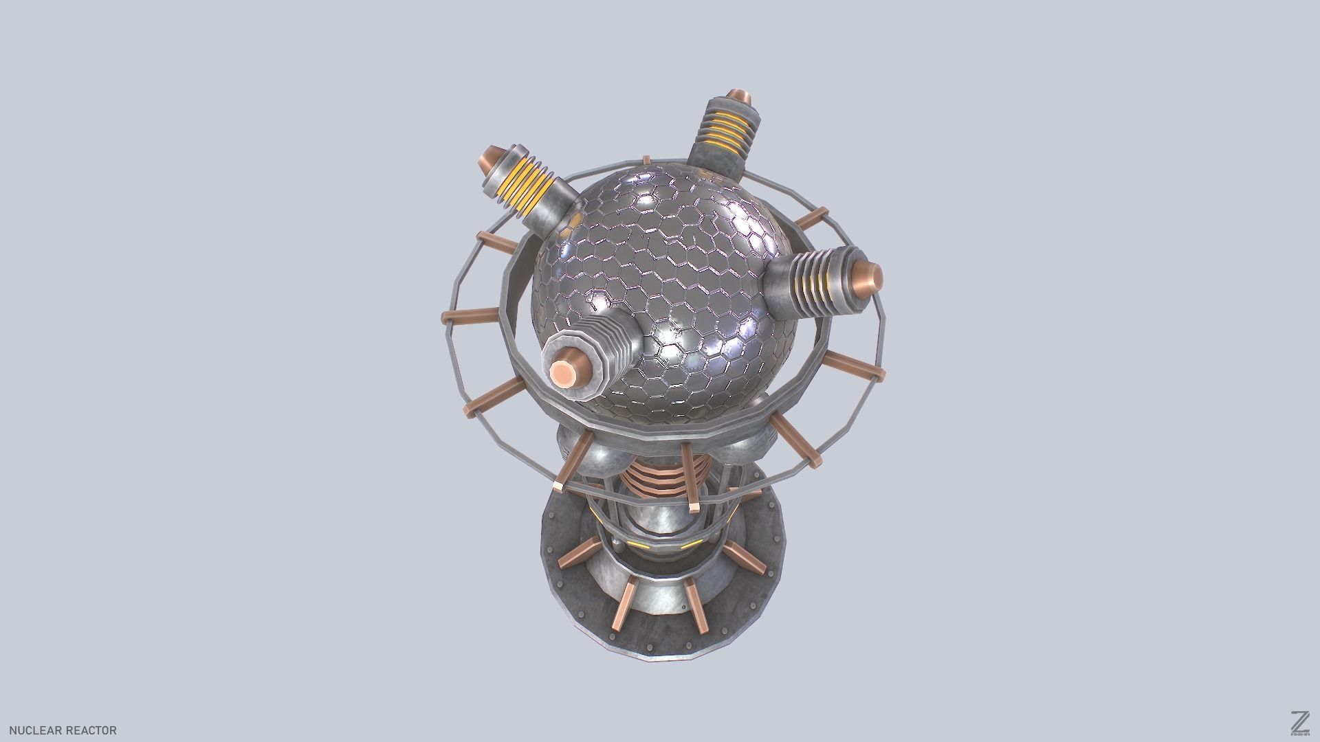 Nuclear reactor Low-poly 3D model_5