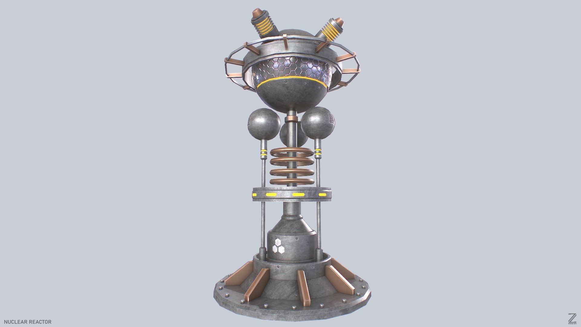 Nuclear reactor Low-poly 3D model_6
