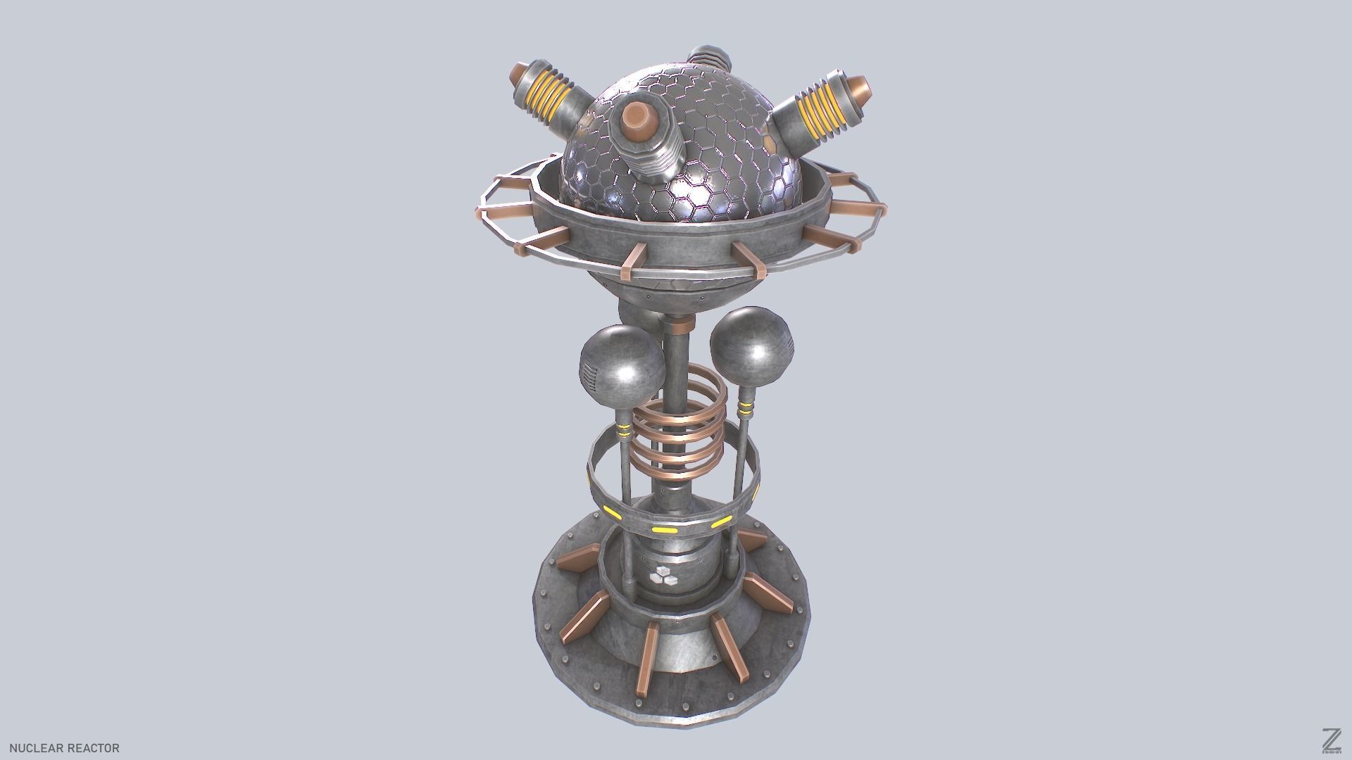 Nuclear reactor Low-poly 3D model_2