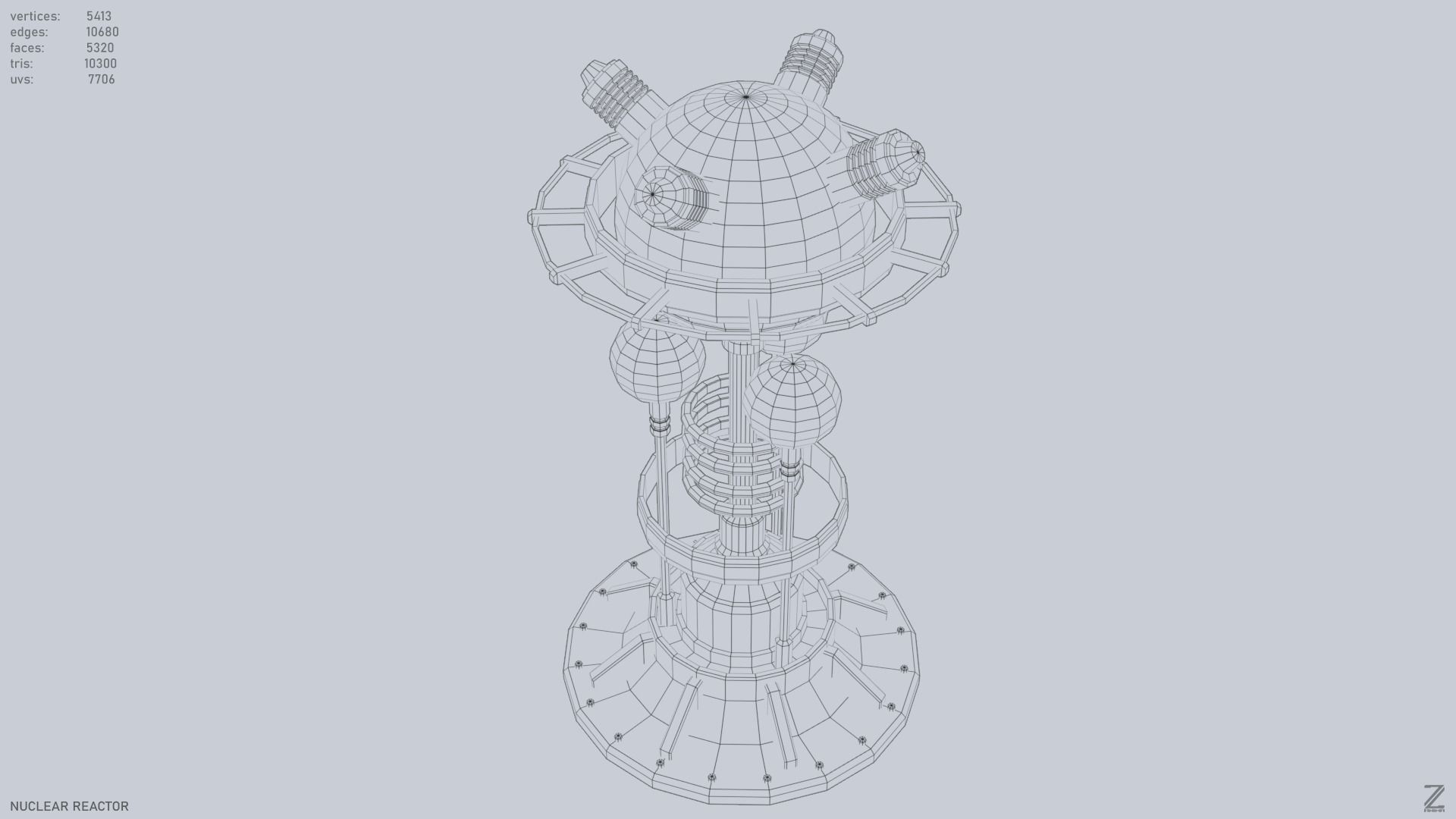 Nuclear reactor Low-poly 3D model_15