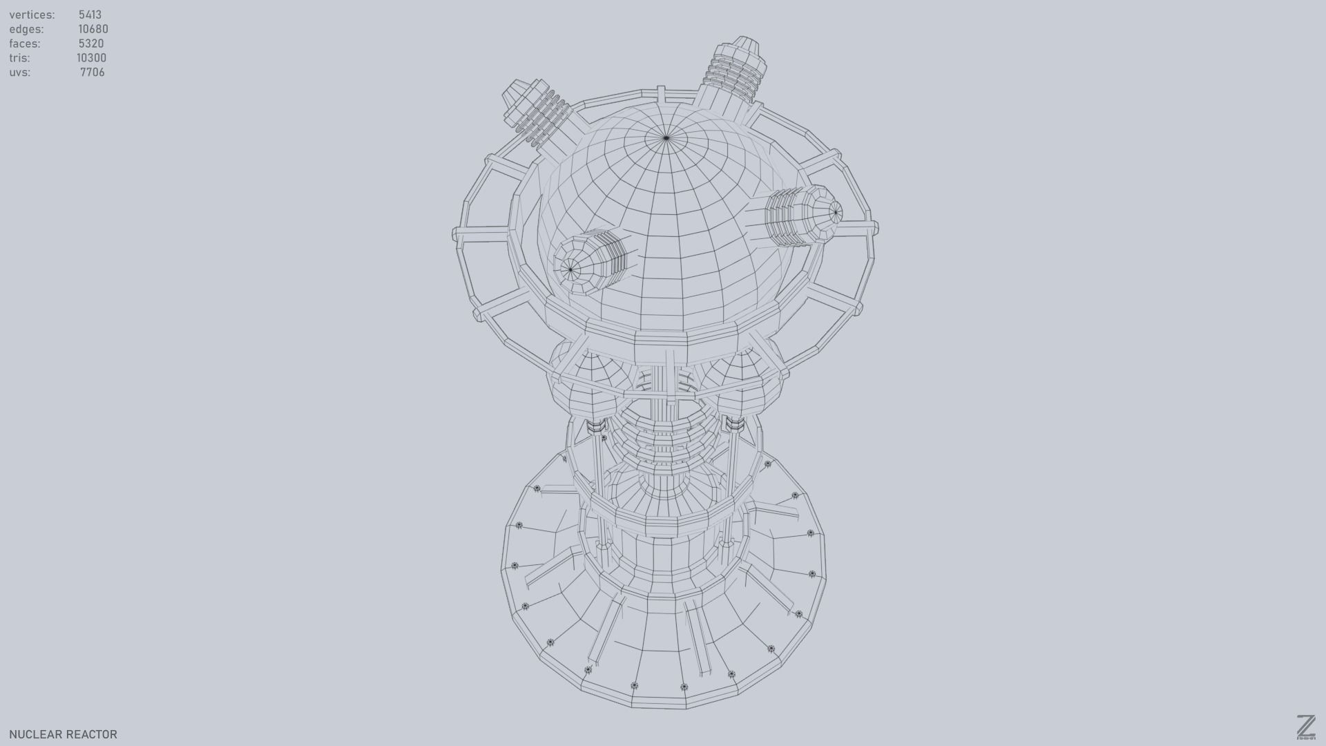 Nuclear reactor Low-poly 3D model_13