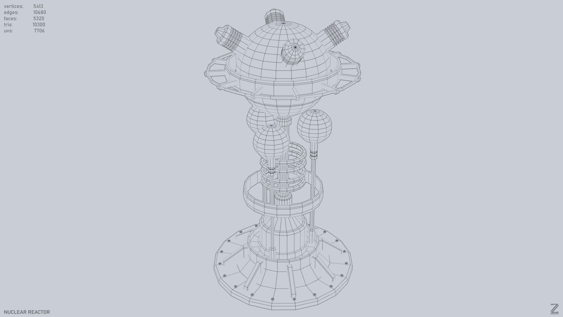 Nuclear reactor Low-poly 3D model_12
