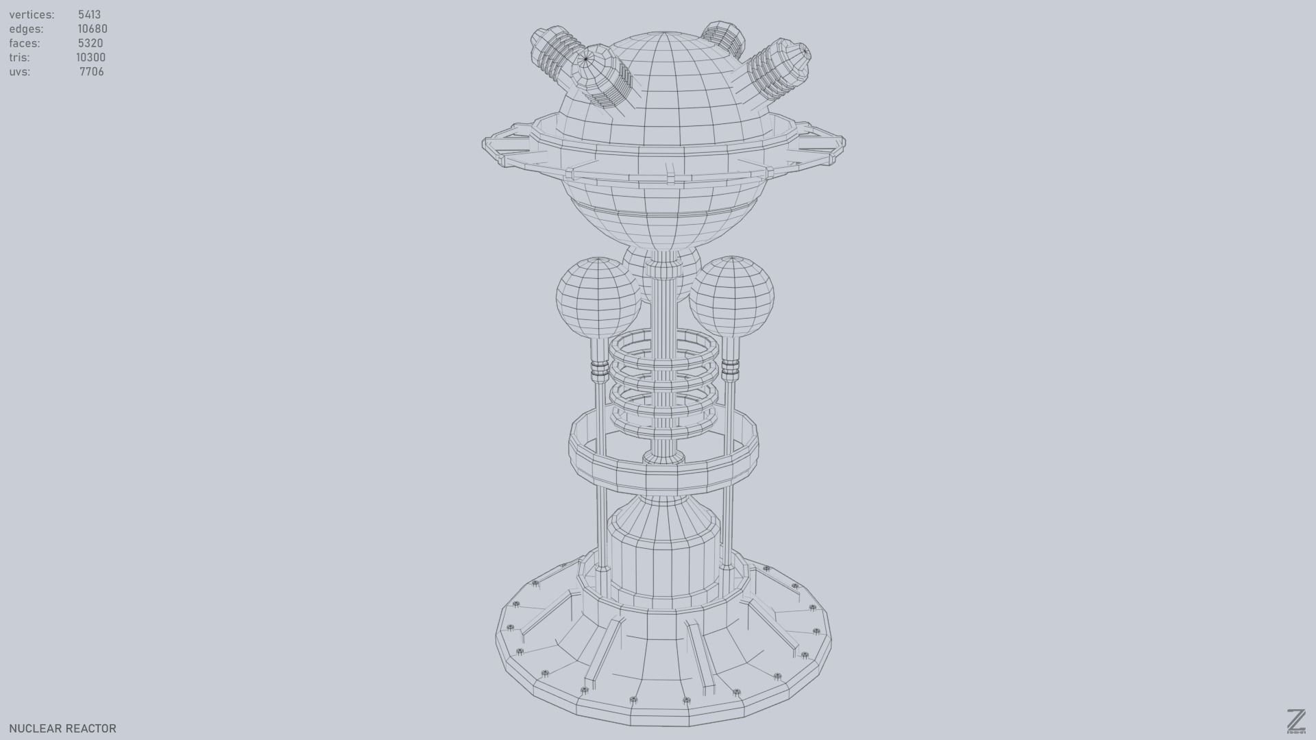 Nuclear reactor Low-poly 3D model_11