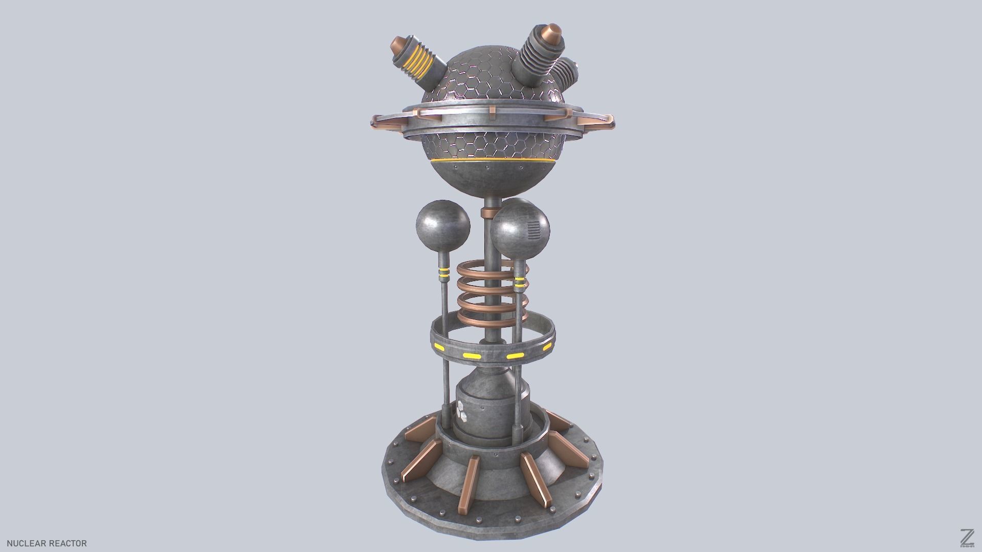Nuclear reactor Low-poly 3D model_4