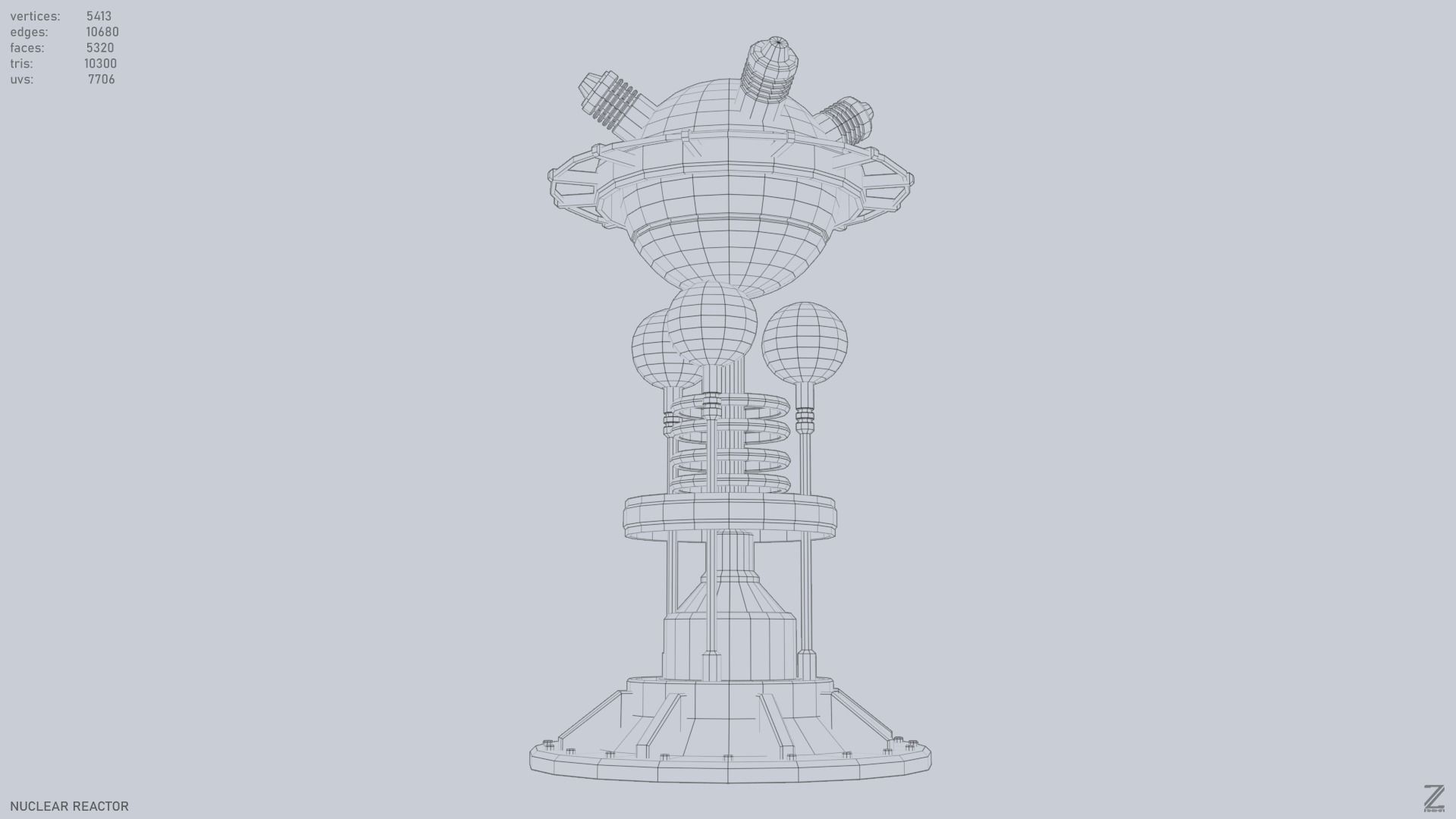 Nuclear reactor Low-poly 3D model_9