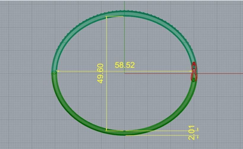 Bracelet with lock N012046 3D print model_5