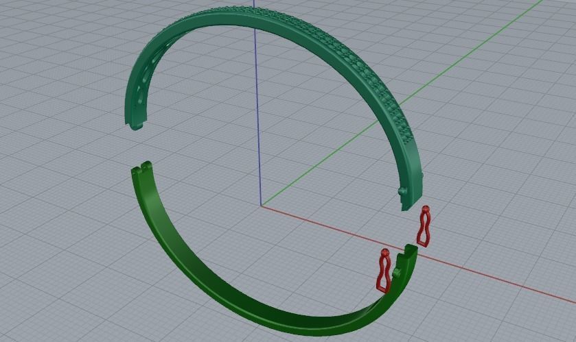 Bracelet with lock N012046 3D print model_2
