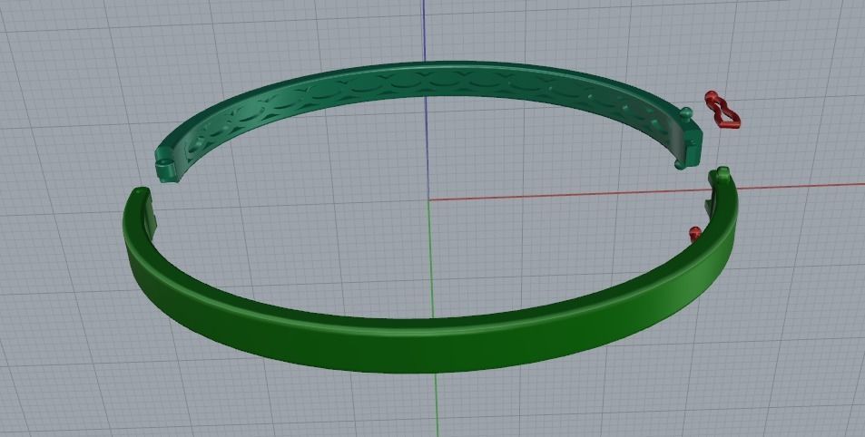 Bracelet with lock N012046 3D print model_4