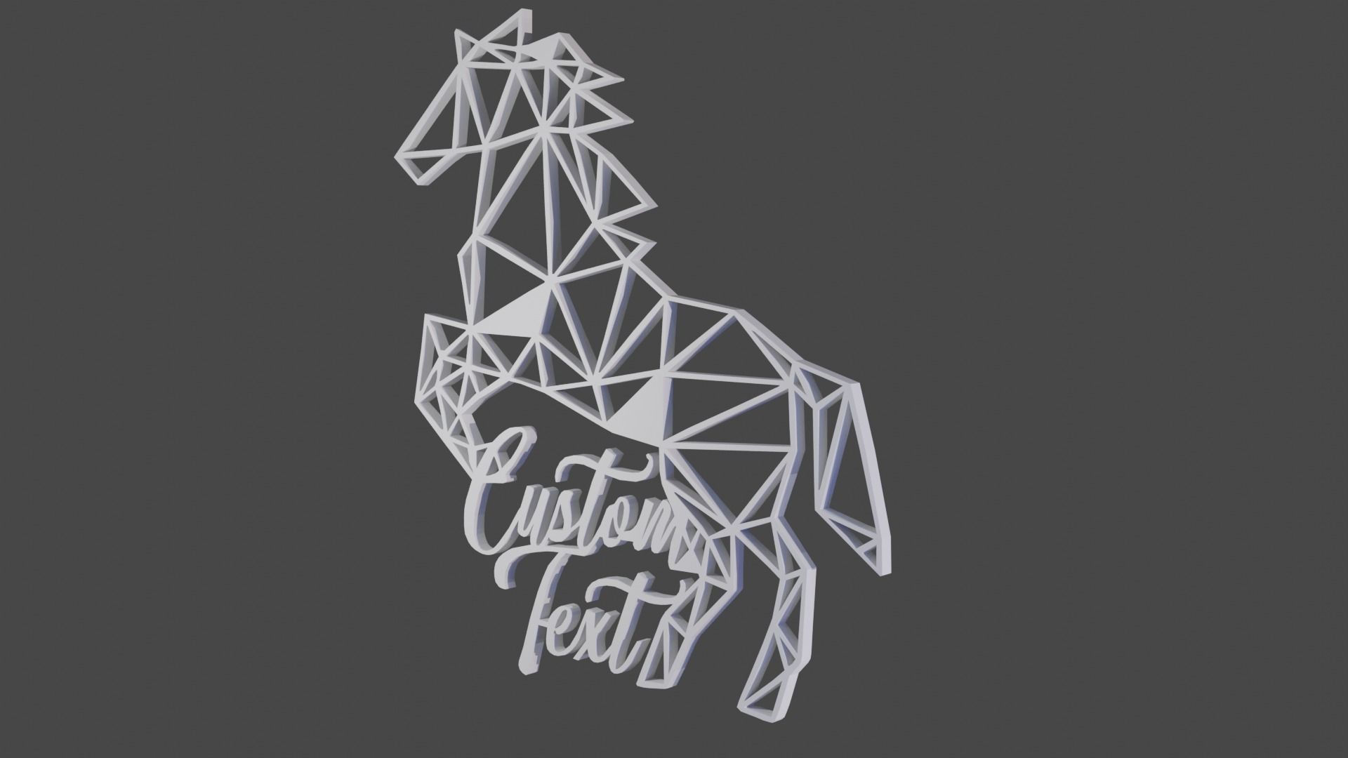 dcoart caballo pared 3D print model_4