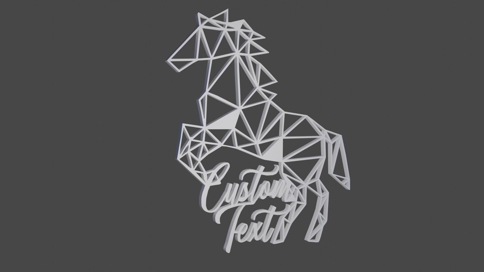 dcoart caballo pared 3D print model_7