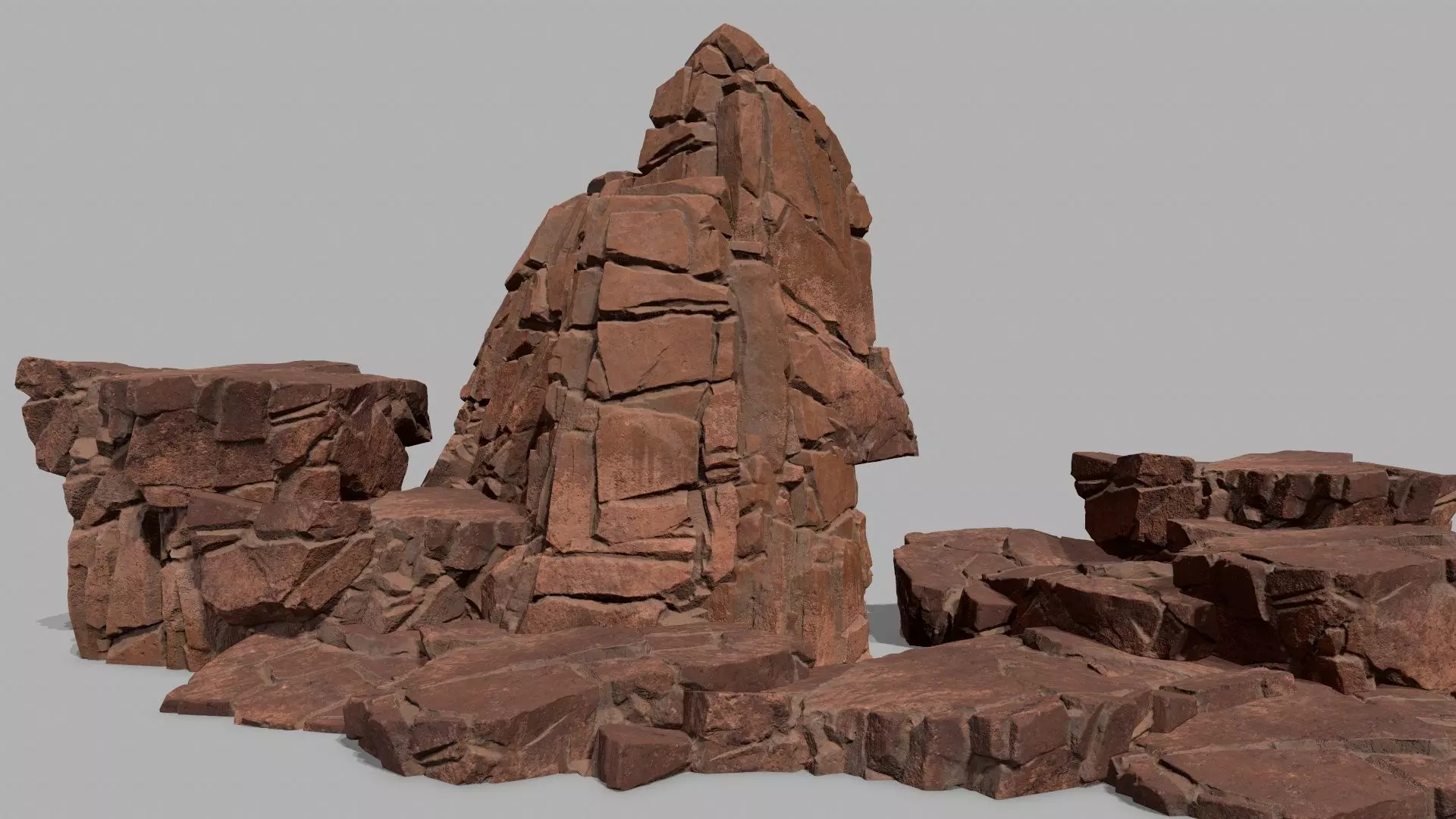 desert rock Low-poly 3D model_0