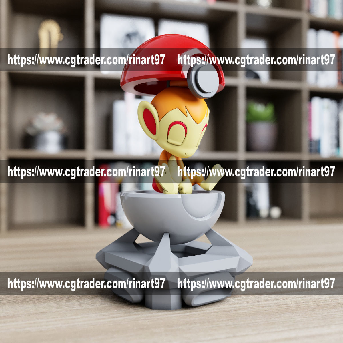 Chimchar in the lab from pokemon 3D print model_1