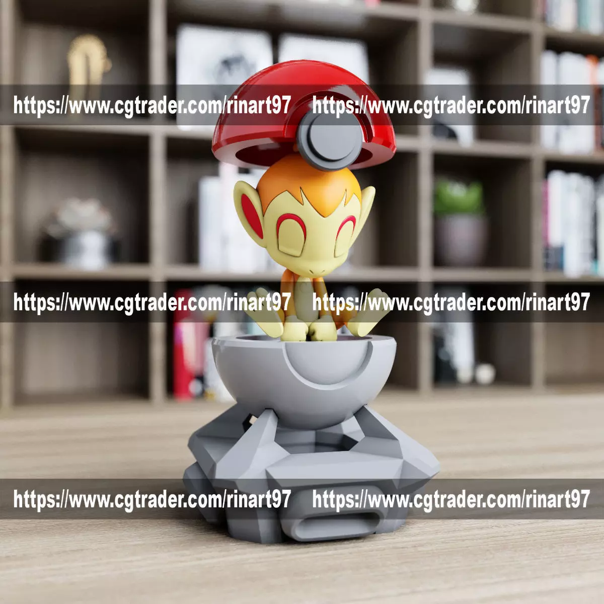 Chimchar in the lab from pokemon 3D print model_0