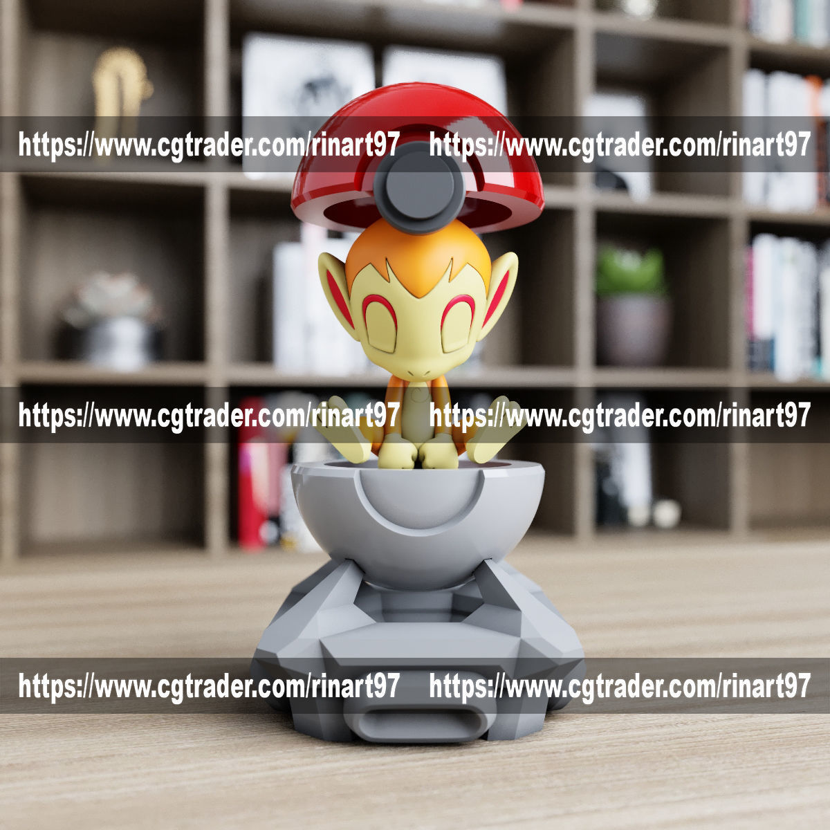 Chimchar in the lab from pokemon 3D print model_4