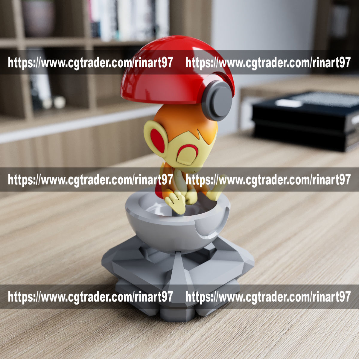 Chimchar in the lab from pokemon 3D print model_8