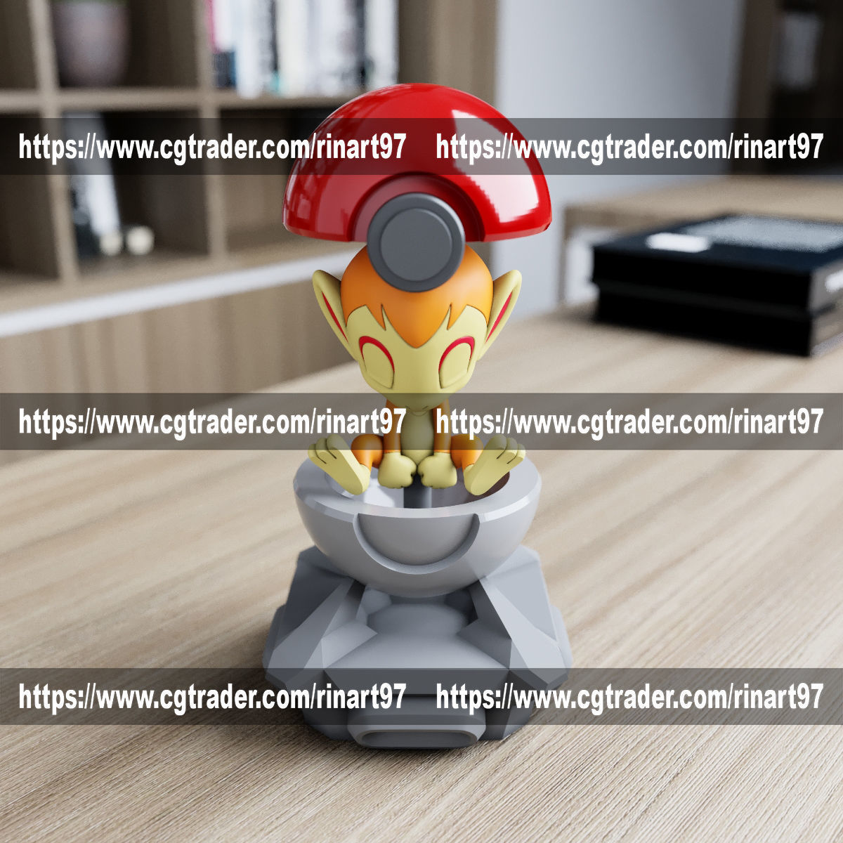 Chimchar in the lab from pokemon 3D print model_9