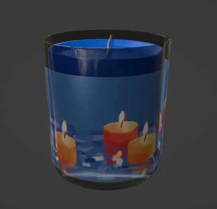 Candleholder Low-poly 3D model_0