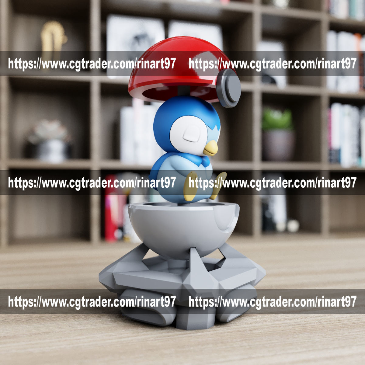 Piplup in the lab from pokemon 3D print model_2