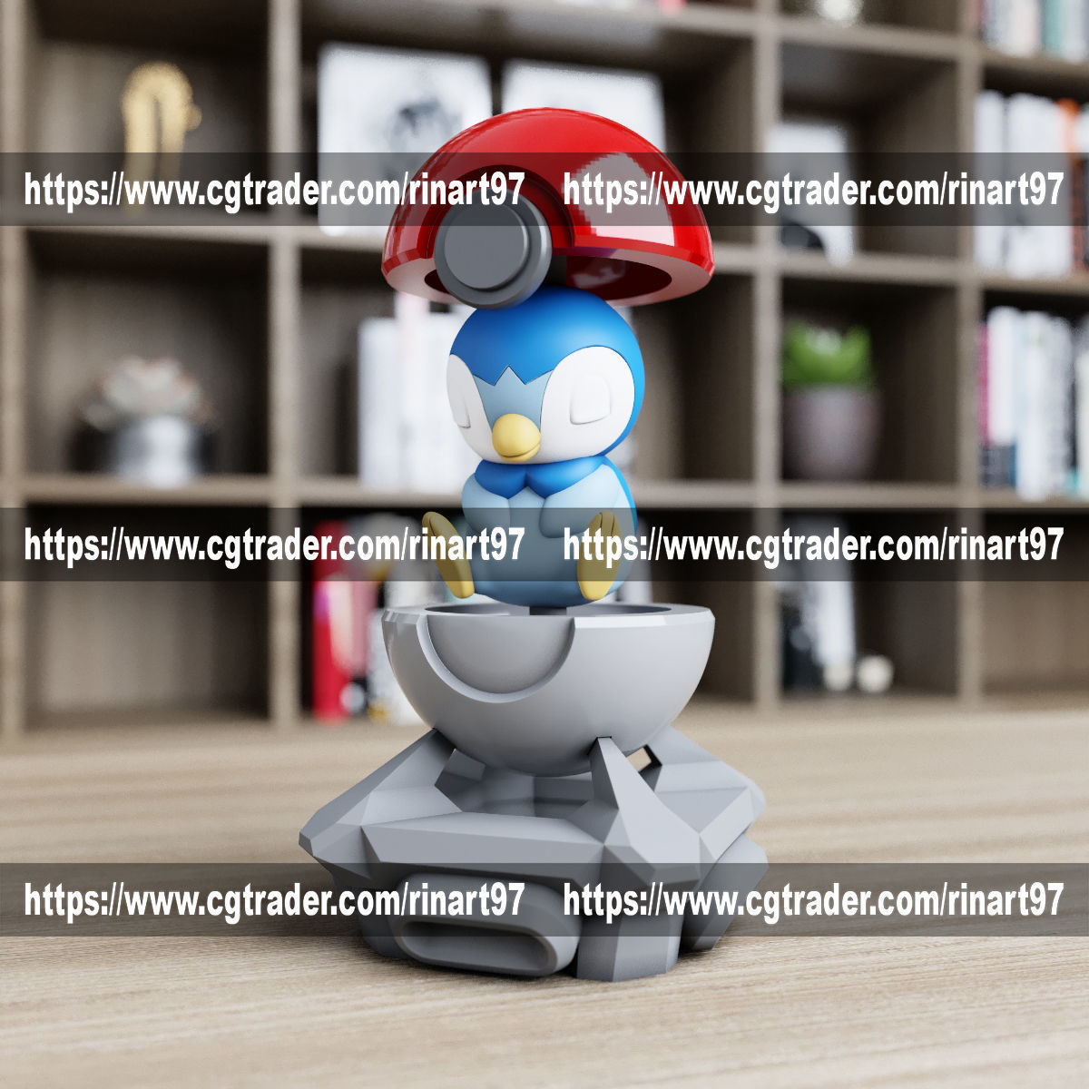 Piplup in the lab from pokemon 3D print model_5