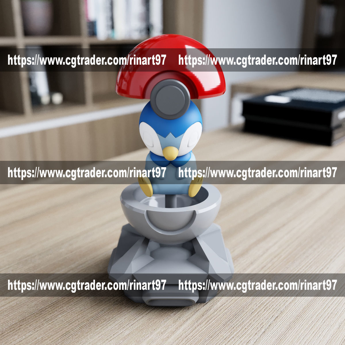 Piplup in the lab from pokemon 3D print model_9