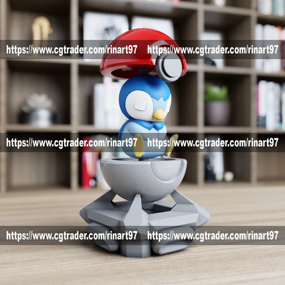 Piplup in the lab from pokemon 3D print model_1