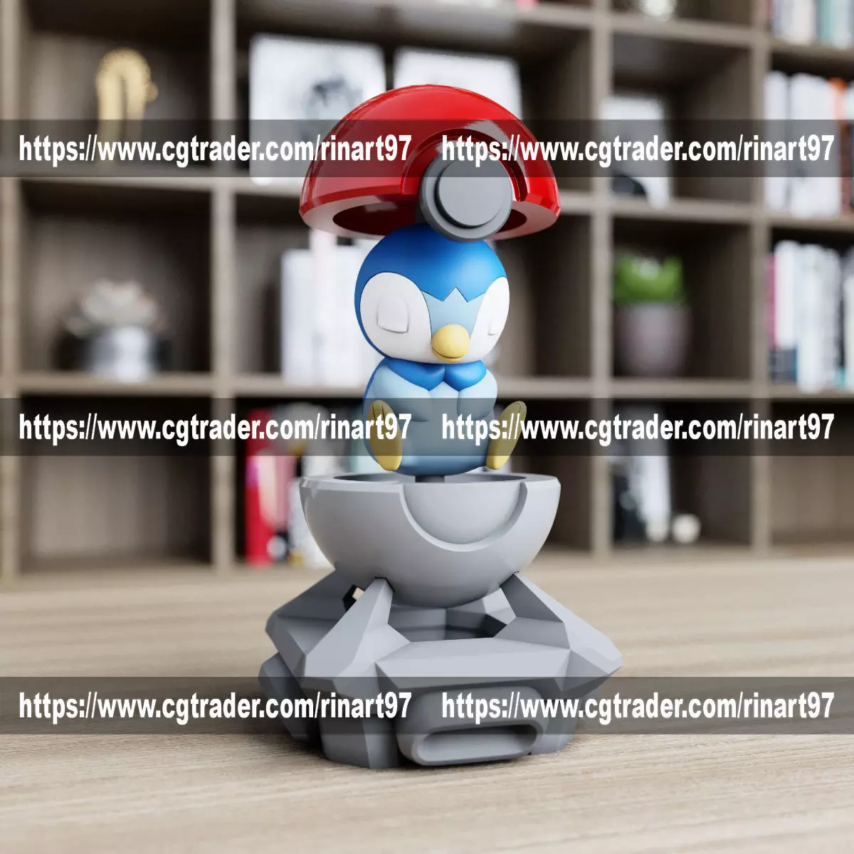 Piplup in the lab from pokemon 3D print model_0