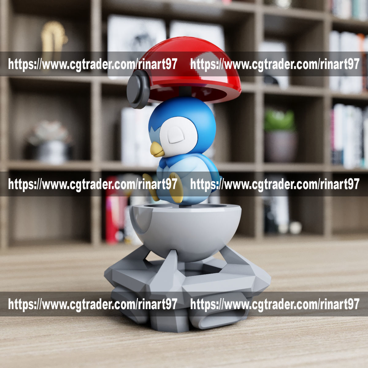 Piplup in the lab from pokemon 3D print model_7