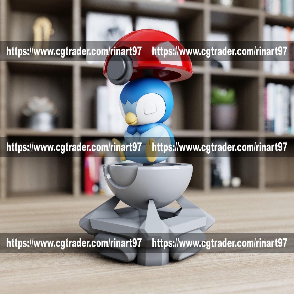 Piplup in the lab from pokemon 3D print model_6