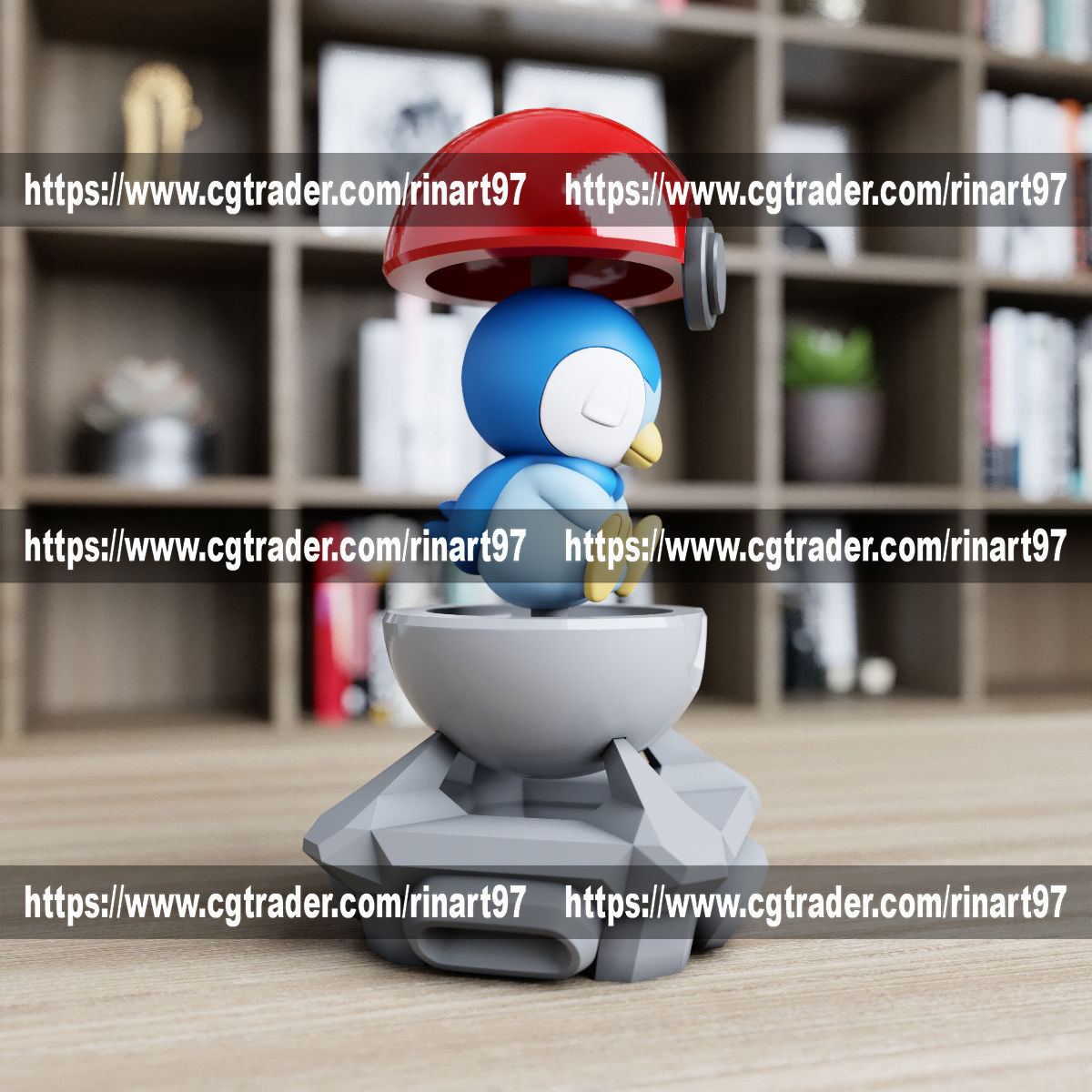 Piplup in the lab from pokemon 3D print model_3