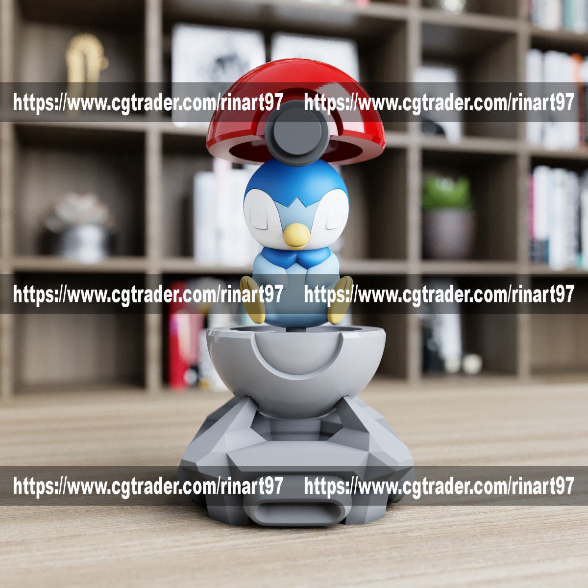 Piplup in the lab from pokemon 3D print model_4