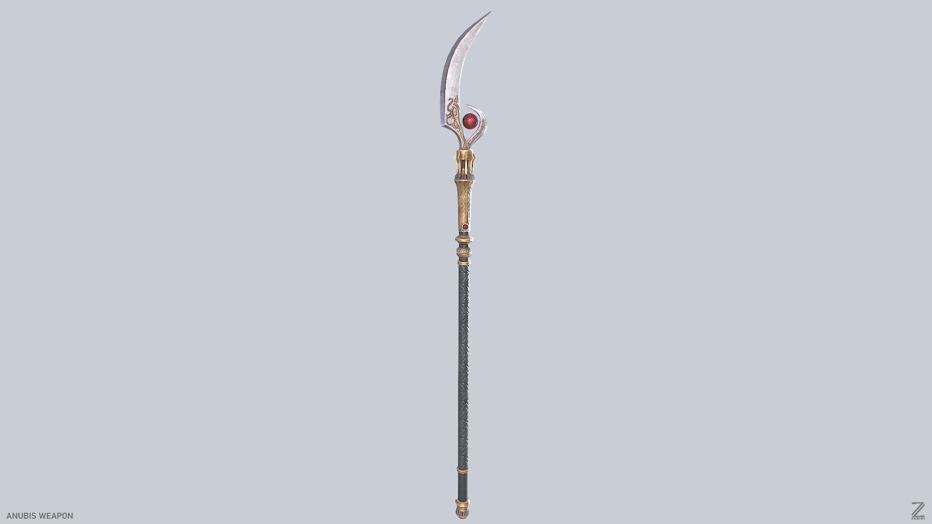 Anubis weapon Low-poly 3D model_4