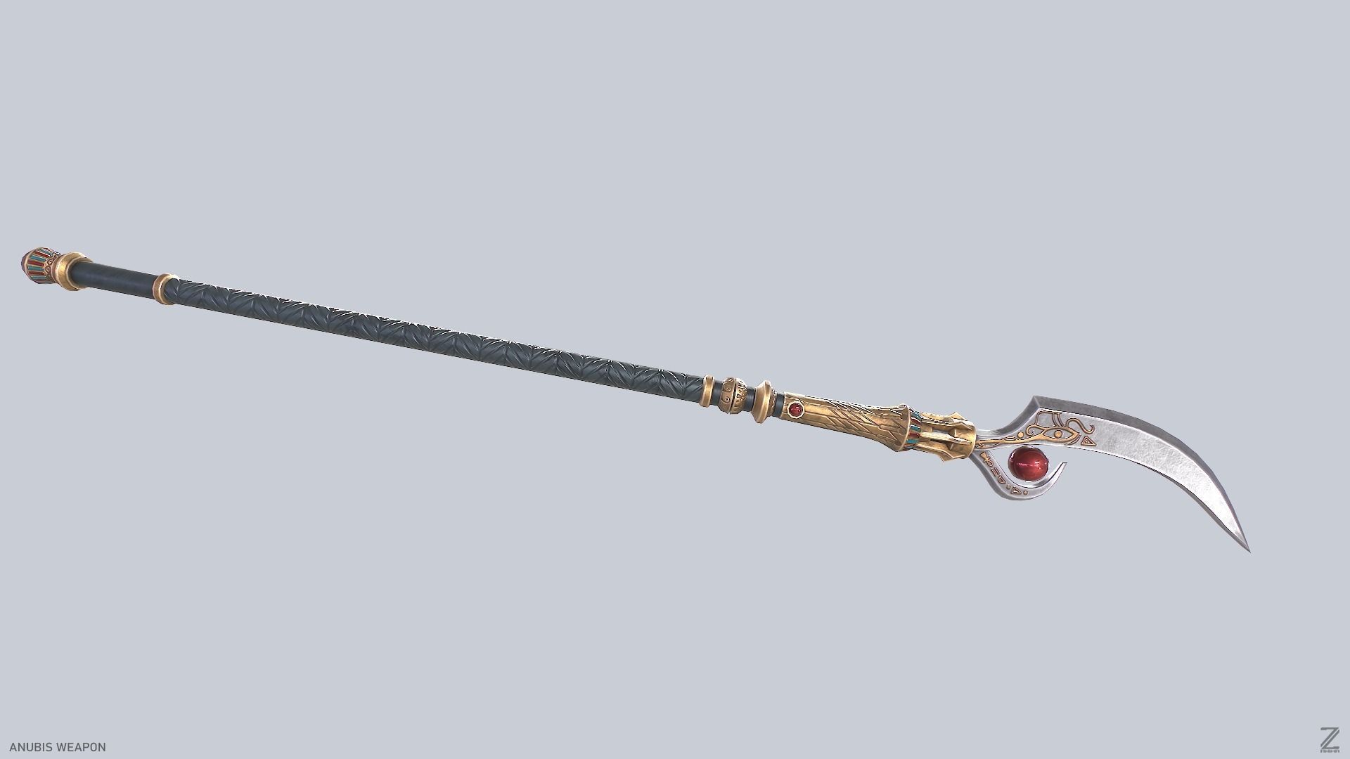 Anubis weapon Low-poly 3D model_6