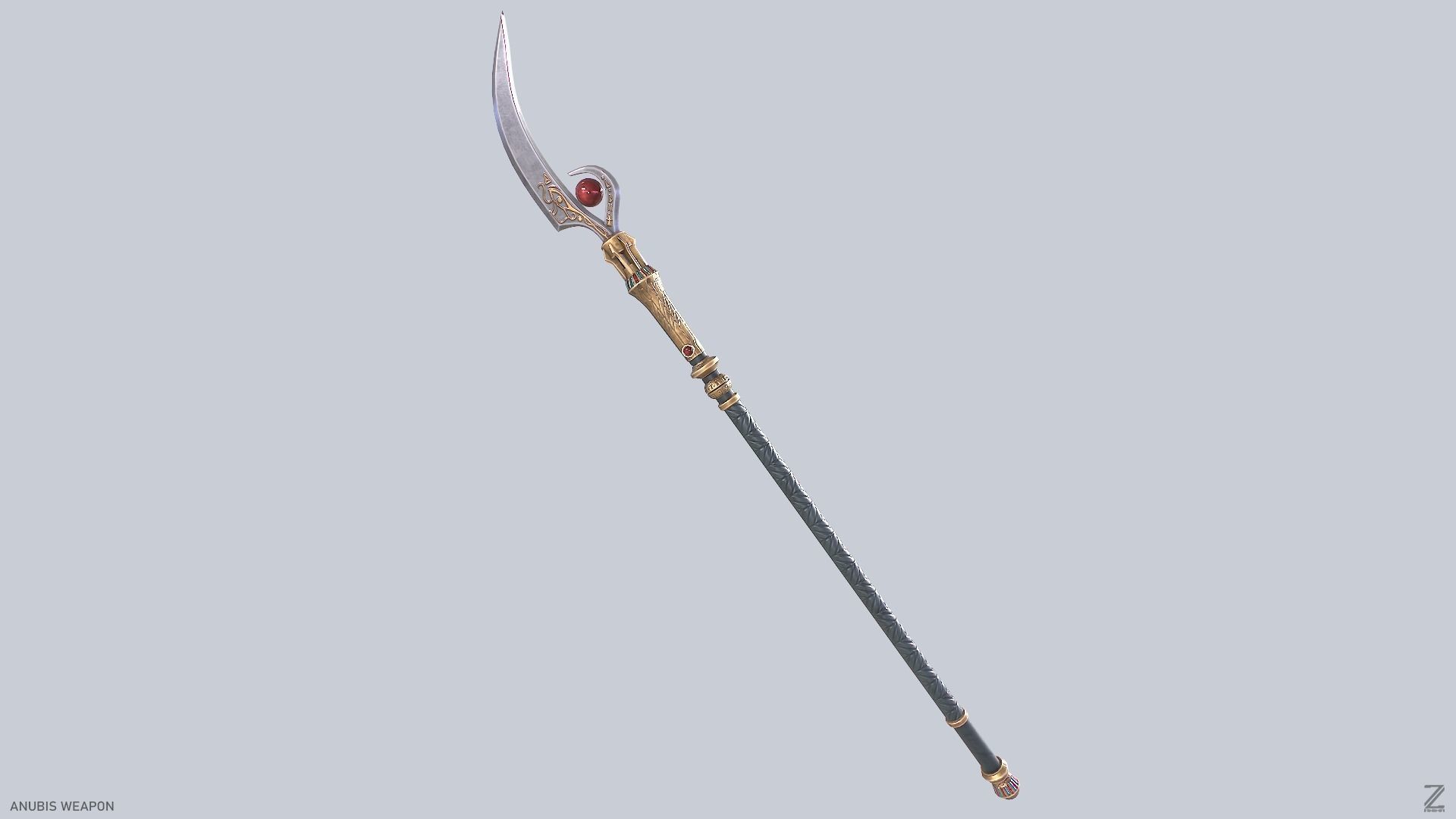 Anubis weapon Low-poly 3D model_8