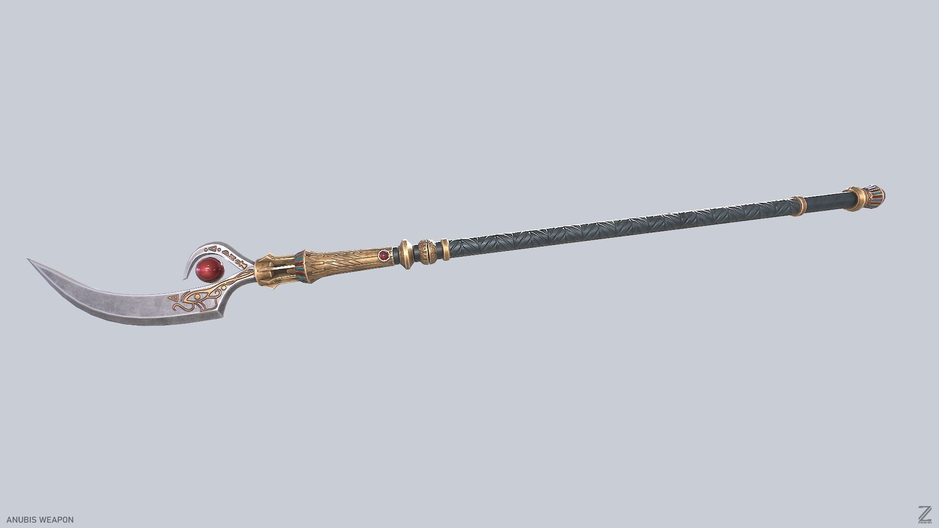 Anubis weapon Low-poly 3D model_2