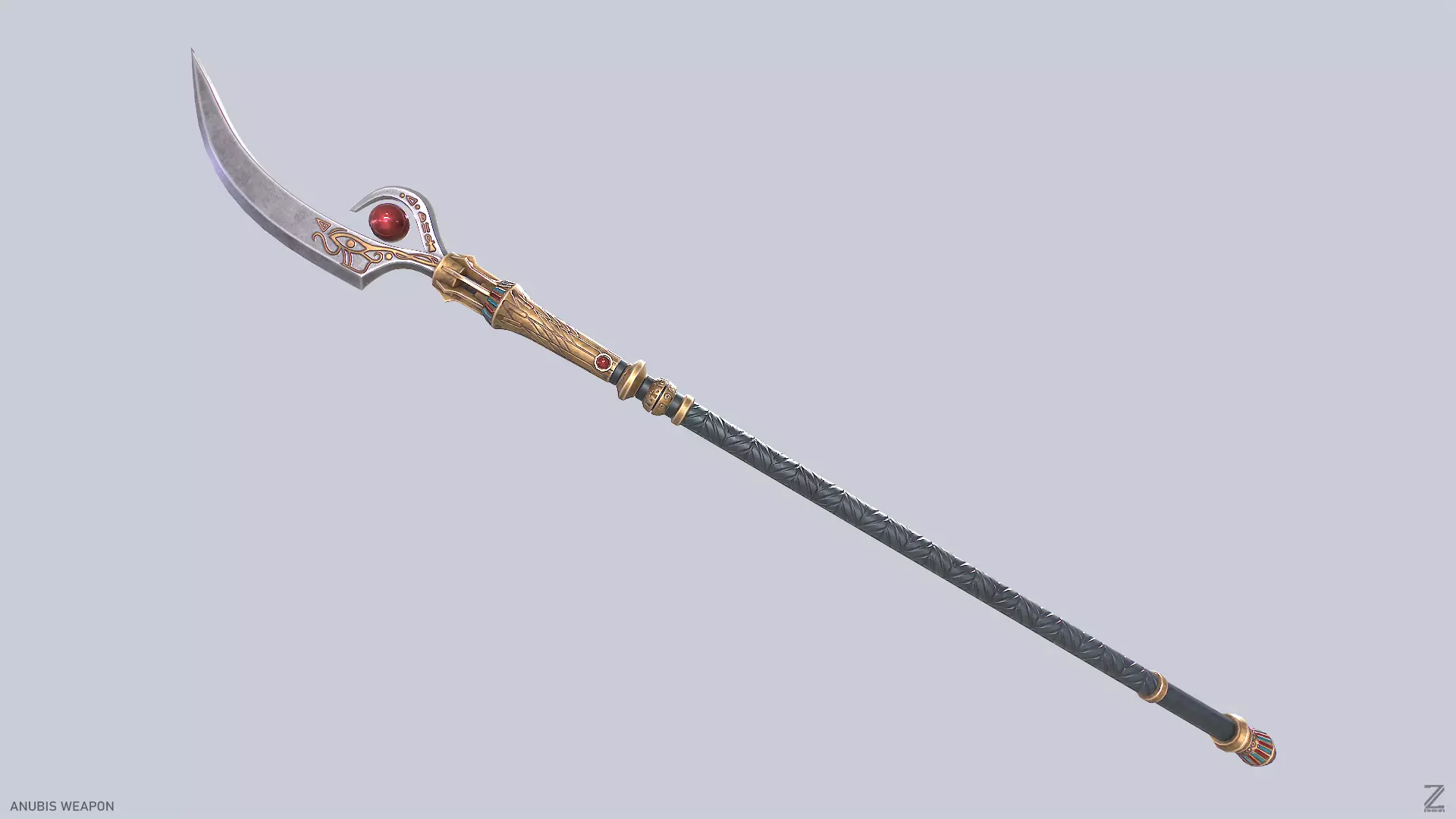 Anubis weapon Low-poly 3D model_0