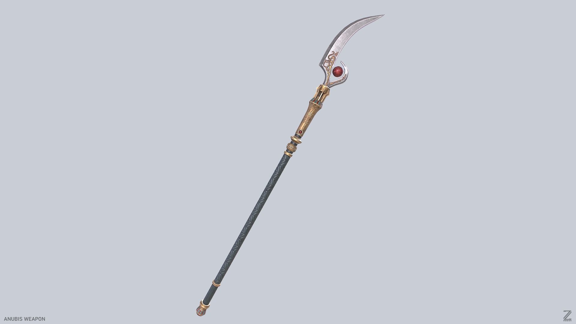 Anubis weapon Low-poly 3D model_5