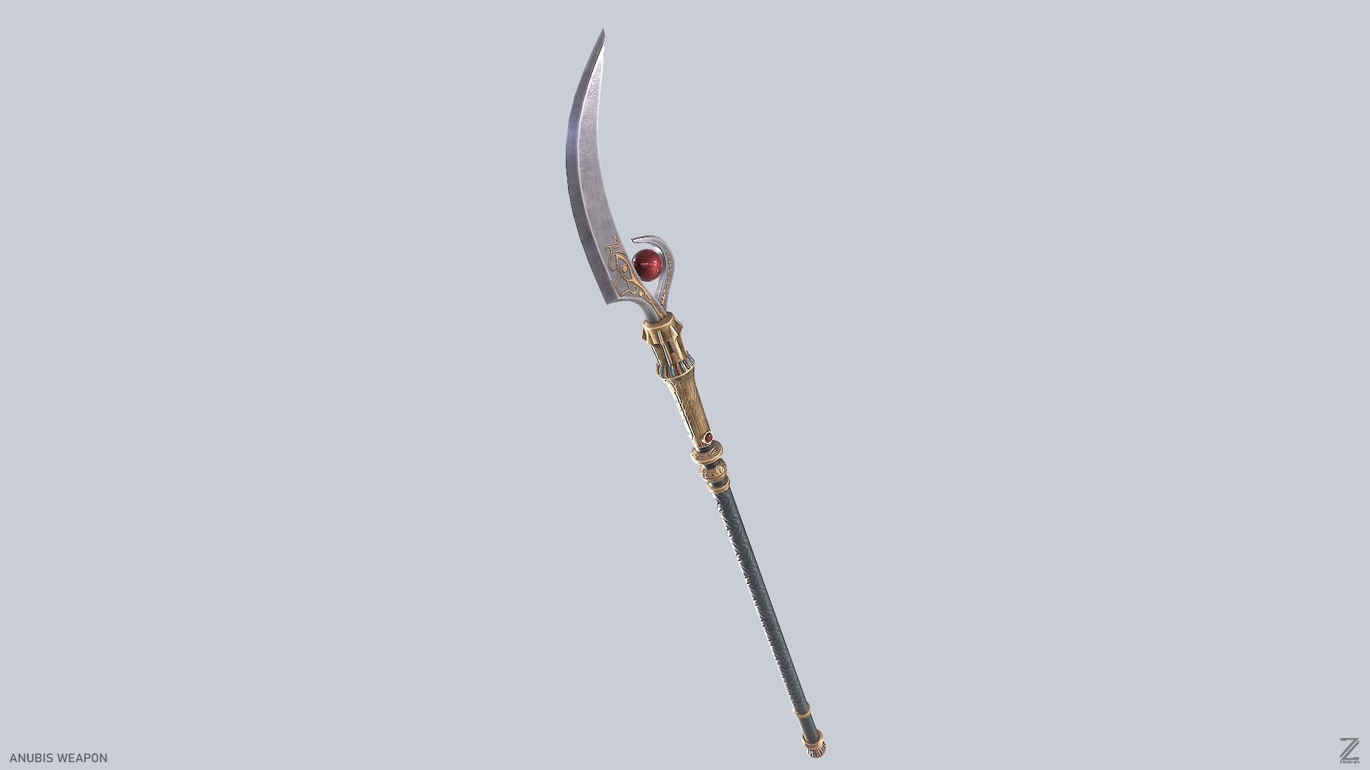 Anubis weapon Low-poly 3D model_7
