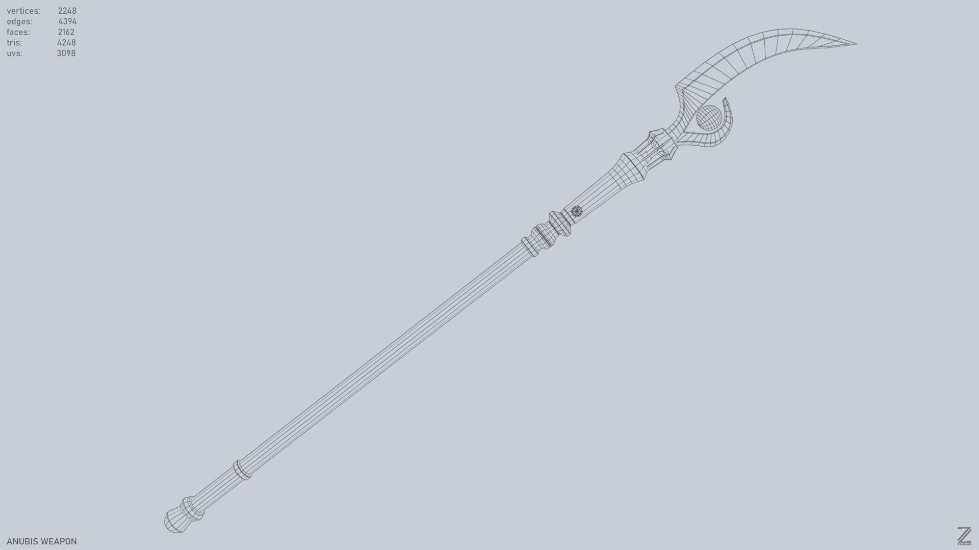 Anubis weapon Low-poly 3D model_14