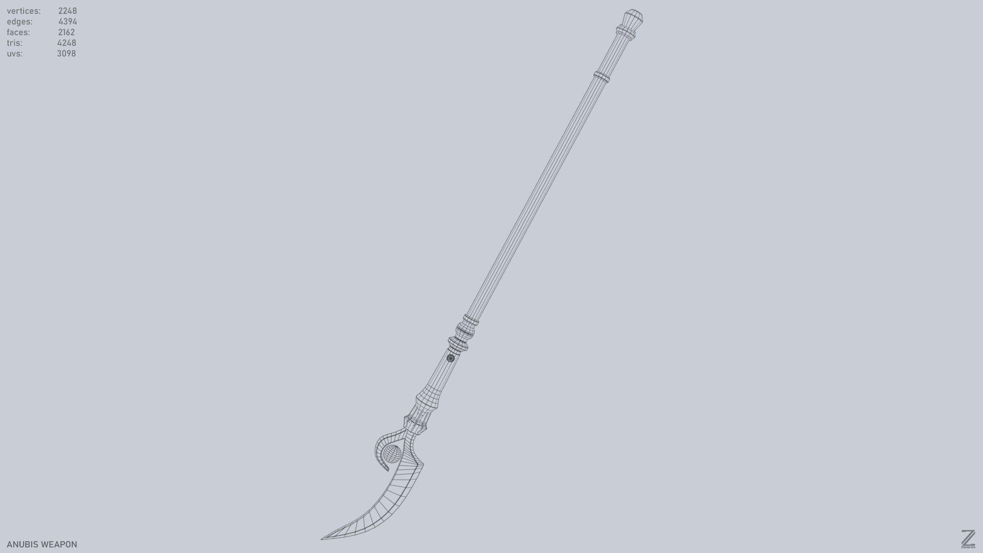 Anubis weapon Low-poly 3D model_12