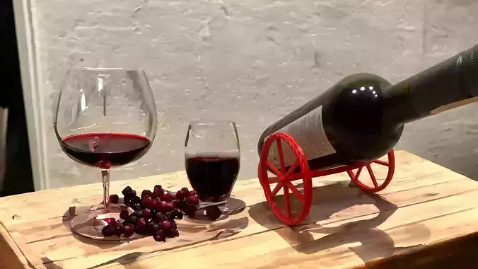 Cannon design wine bottle holder 3D print model