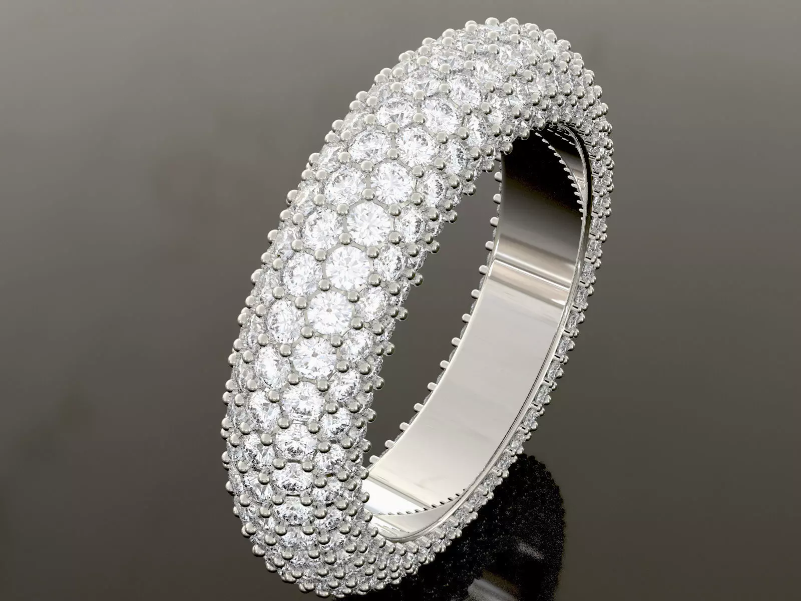 Iced Out Pave Ring Thick All-Around Micropave - 5mm 3D print model