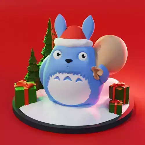 TOTORO SANTA DE NAVIDAD Free 3D print model TOTORO SANTA DE NAVIDAD Free 3D print model