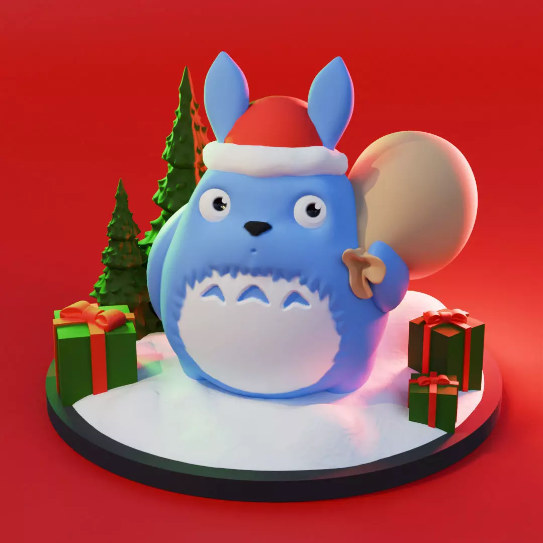 TOTORO SANTA DE NAVIDAD Free 3D print model_0