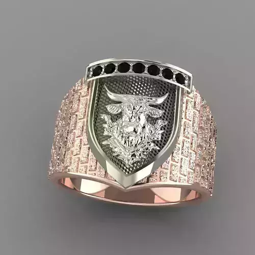 man ring  bull face mk0040