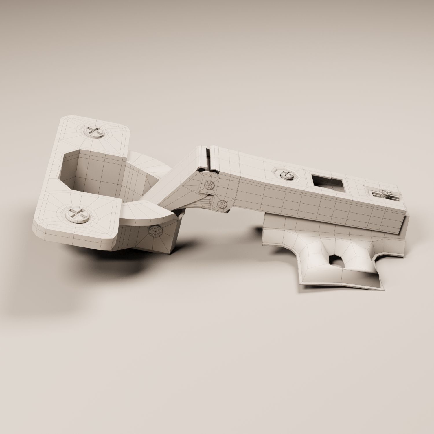 Classic furniture hinge 3D model_2