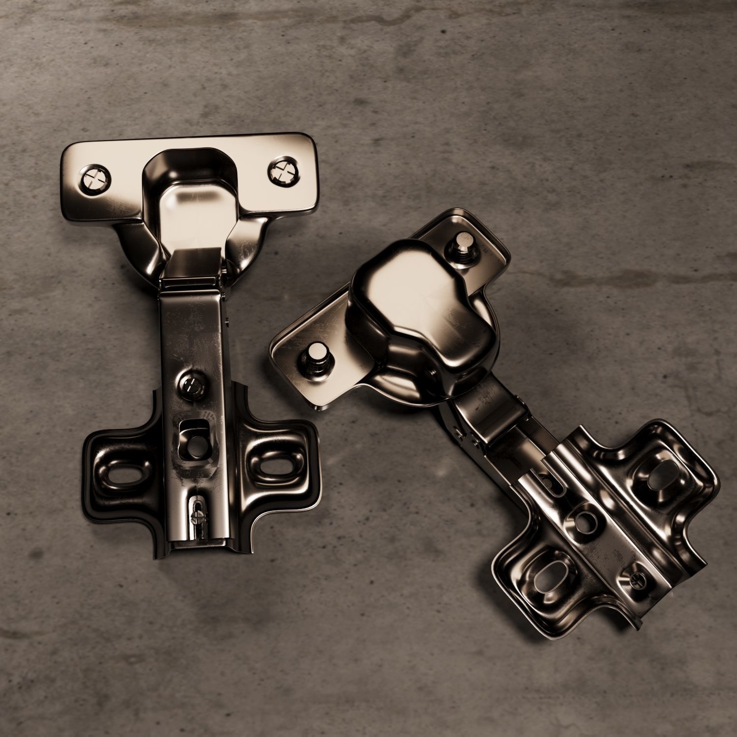 Classic furniture hinge 3D model_3