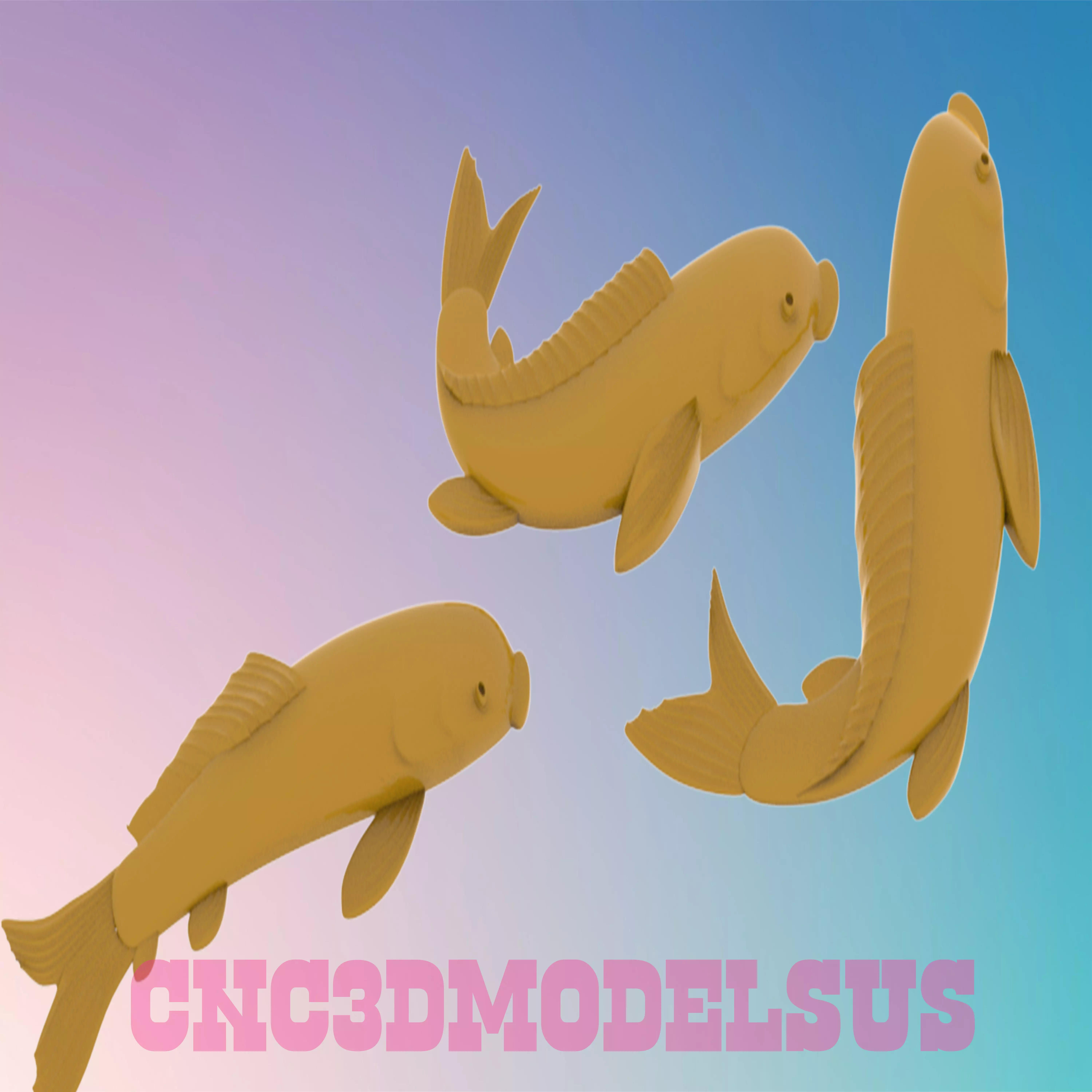fishes 3D STL MODELS WALL DECOR STL FILE FOR CNC  3D print model_0