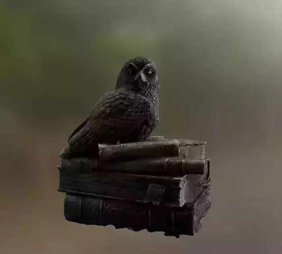 The wise owl Low-poly 3D model