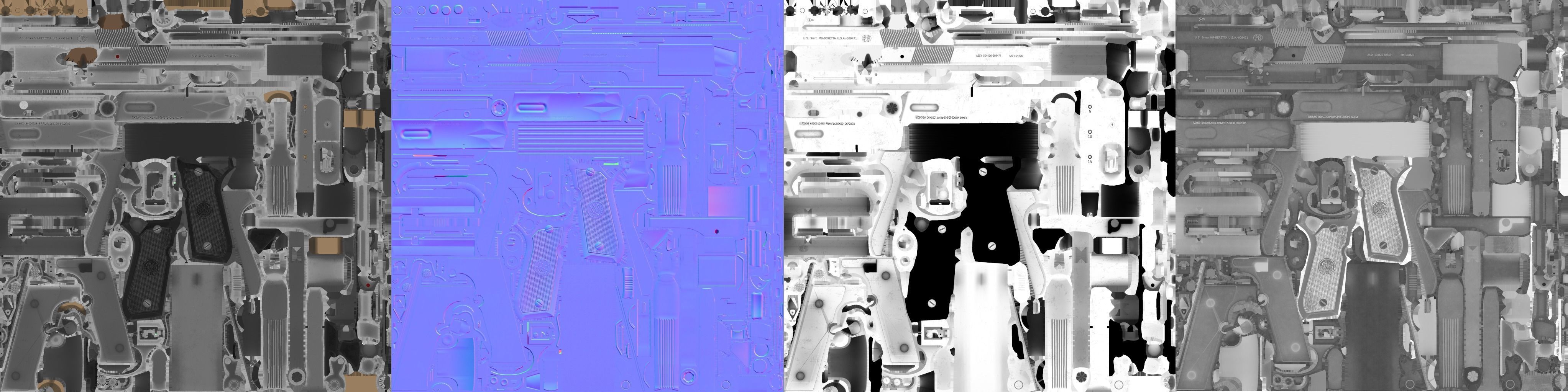 Beretta 92 Weapon Low-poly 3D model_16