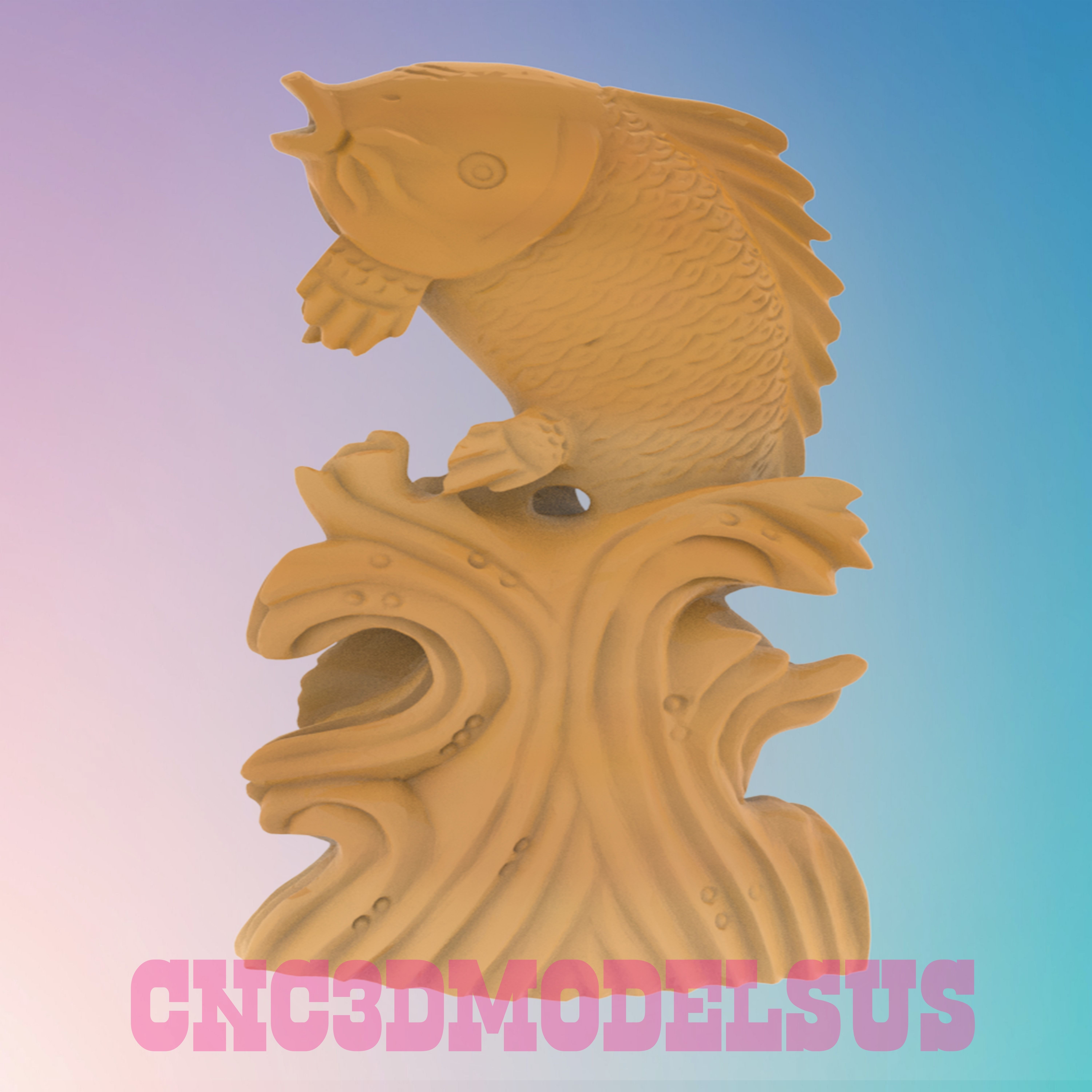 carp fish 3D MODEL STL FILE FOR CNC ROUTER LASER 3D print model_1
